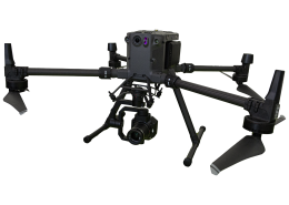 A DJI Matrice 300 RTK drone on a black background.