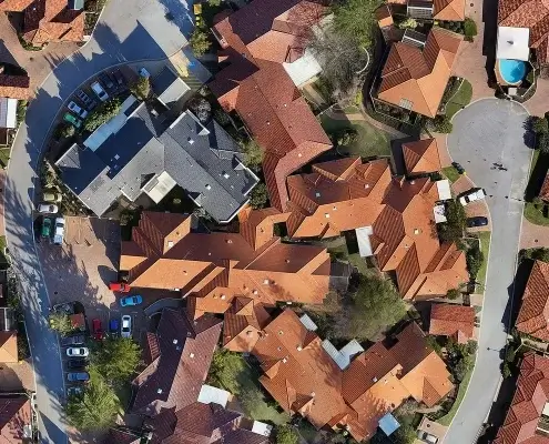 High-resolution aerial image of Lady McCusker Village in Duncraig, Western Australia.